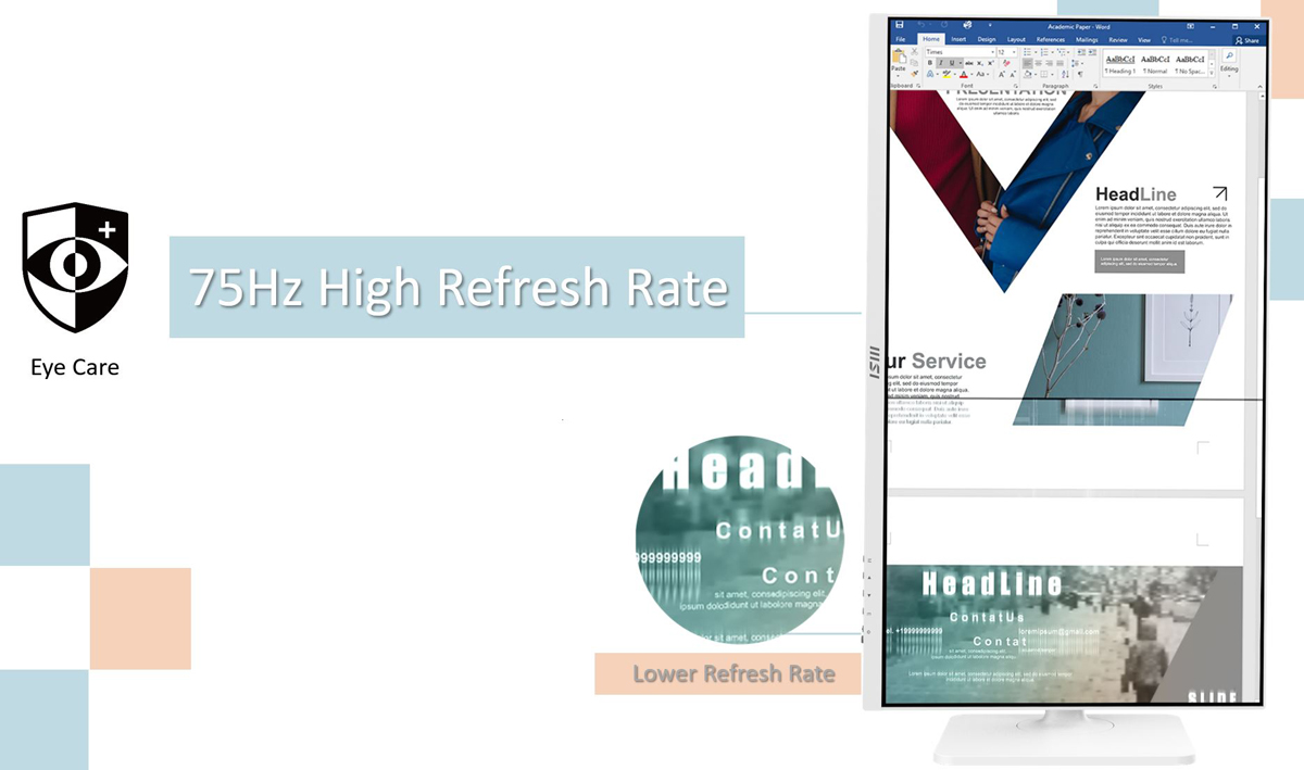 Comparision in image quality between with high refresh rate and lower refresh rate